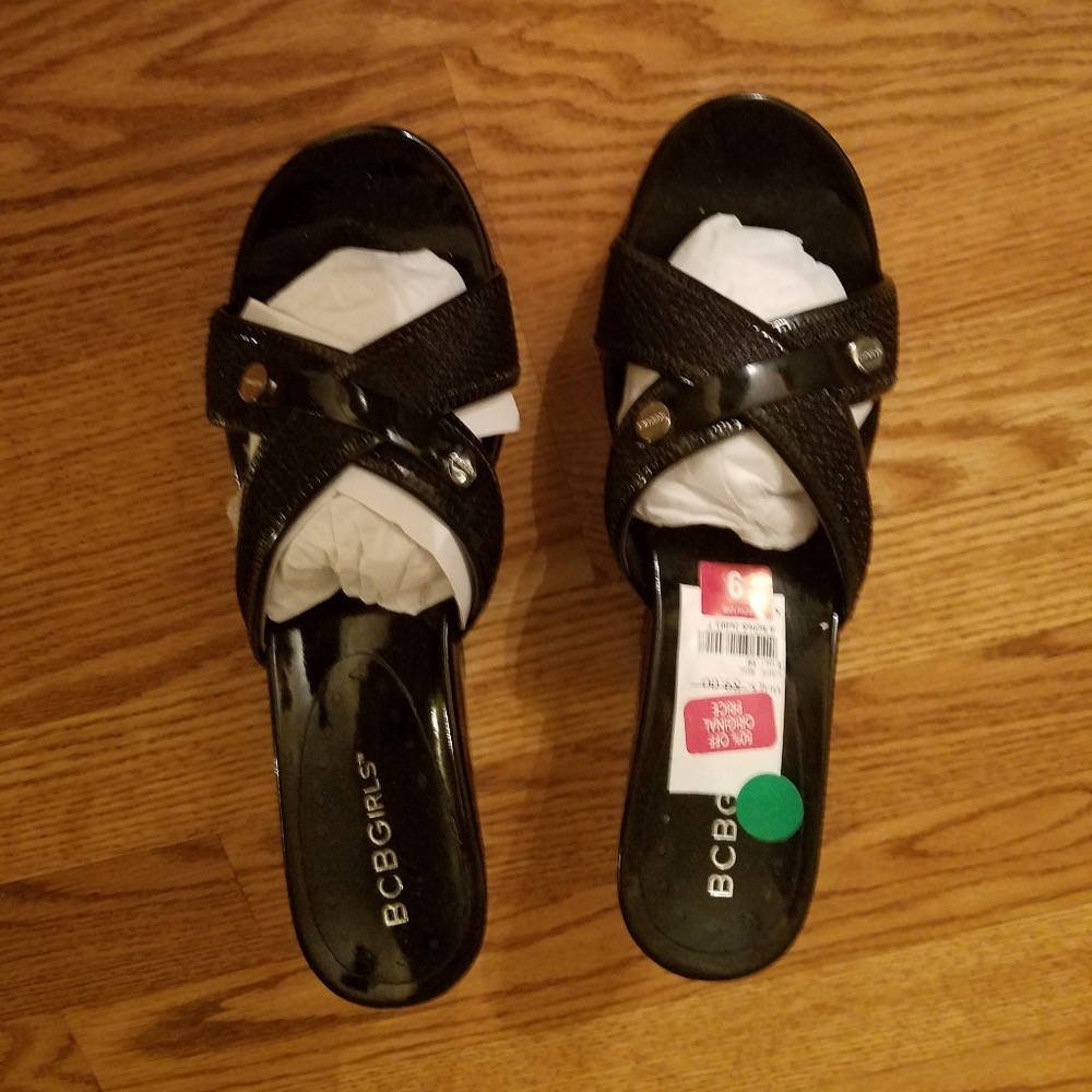 Patent Leather Wedge Sandals